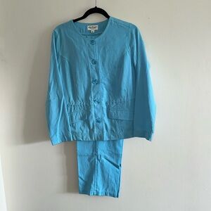 MOM THOMPSON 2 PIECE COTTON BLEND LIGHTWEIGHT PANTS SUIT SIZE S/P